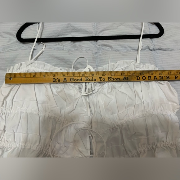 Zara White Ruffled top cotton cool summer spring NWT coquette girl - Picture 6 of 6